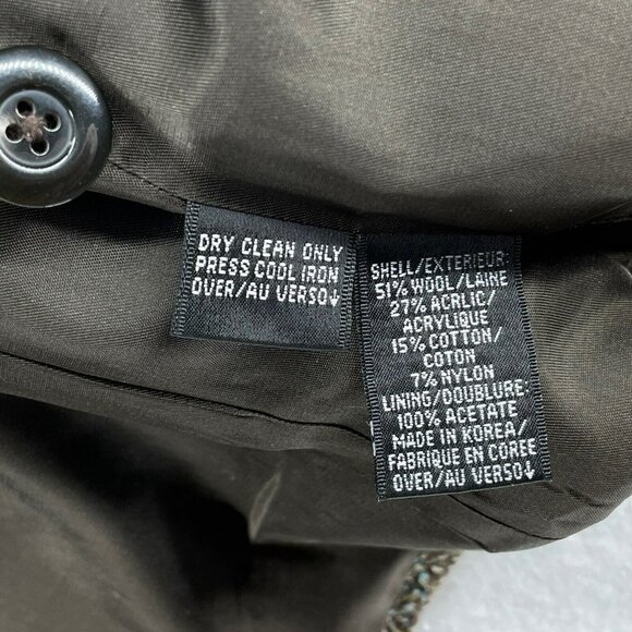 Ellen Tracy Blazer Jacket Women's Sz 10 Brown One Button Collared Pockets Tweed - Picture 12 of 13